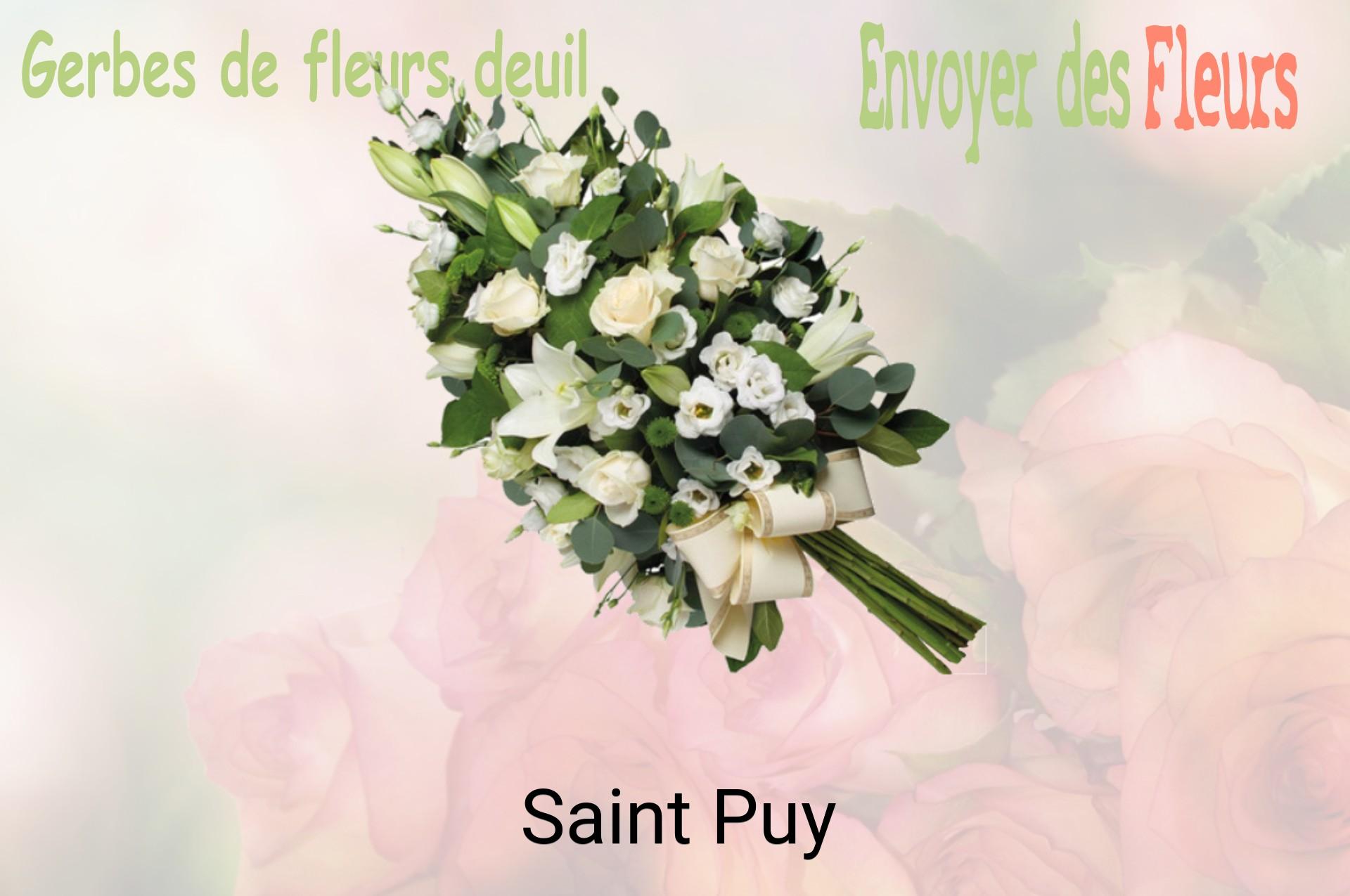 Gerbe de fleurs de deuil livrée à Saint-Puy